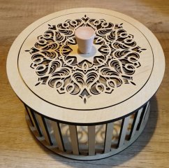 Konstrukce pro vyplétané košíky s víkem 20x10cm  kruh typ T1 JAVOR