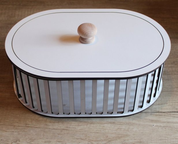 Konstrukce pro vyplétané košíky s víkem 30x20x10cm  typ 2 Bílá