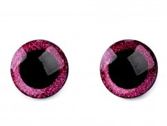 Bezpečnostní oči glitrové Ø25 mm barva pink 1 jakost  cena za 2ks