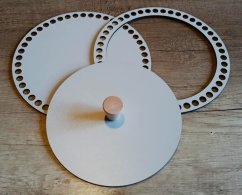 Set prstenec + dno + víko + knopka- dekor ŠEDÁ 20 cm typ 2