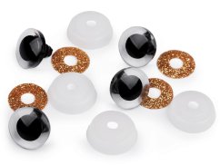 Bezpečnostní oči glitrové Ø20 mm barva zlatá 2 jakost