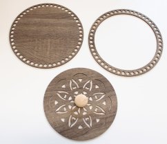 Set prstenec + dno + víko + knopka-  dekor Dub LANÝŽ 22,5cm typ A2