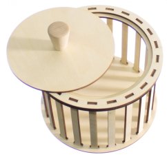 Konstrukce pro vyplétané košíky s víkem 15x10cm kruh typ K3