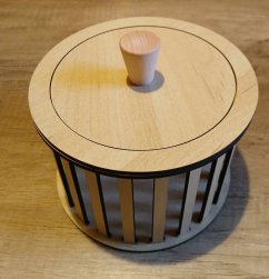 Konstrukce pro vyplétané košíky s víkem 15x10cm kruh typ T2 JAVOR