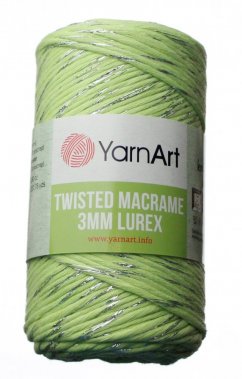 Twisted Macrame Lurex 3mm příze  č . 755 zelená