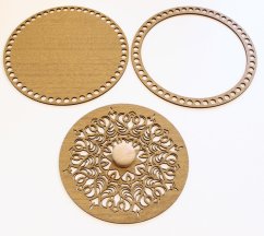 Set prstenec + dno + víko + knopka-  dekor Dub ZLATÝ 22,5cm typ 1