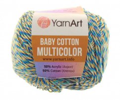 Baby Cotton Multicolor příze YarnArt  5211 modro,šedivo,hořčice