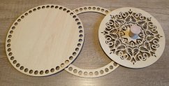 Set prstenec + dno + víko + knopka-  dekor JAVOR 20 cm typ 1