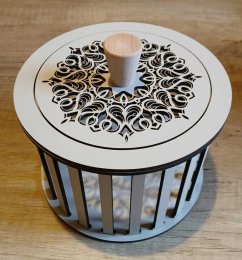 Konstrukce pro vyplétané košíky s víkem 15x10cm kruh typ T1 ŠEDÁ