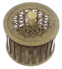 Konstrukce pro vyplétané košíky s víkem 15x10cm  kruh typ T1 Dub LANÝŽ