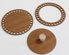 Set prstenec + dno + víko + knopka-  dekor třešeň  15 cm typ 2