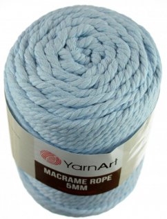 Macrame Rope 760 světle modrá 5 mm