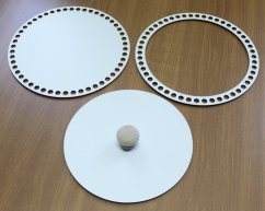 Set prstenec + dno + víko + knopka-  dekor BÍLÁ 22,5cm typ A3