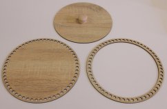 Set prstenec + dno + víko + knopka - dekor DUB II  25 cm typ 2
