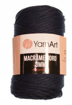 Macrame Cord 3 mm 784 tmavě modrá YarnArt