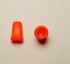 Koncovka  neonově oranžová 15 mm  cena za kus