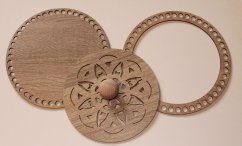 Set prstenec + dno + víko + knopka-  dekor Dub TAUPE 20 cm typ 3