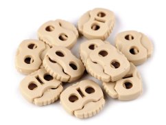 Brzdičky s dvěma dírkami 20x20 mm   béžová velbloudí