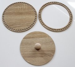 Set prstenec + dno + víko + knopka-  dekor Dub TAUPE 22,5cm typ A3