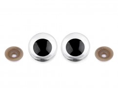 Bezpečnostní oči  8 mm Černé  lem  průsvitný , cena za pár 2 kusy 2 jakost