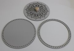 Set prstenec + dno + víko + knopka - dekor Šedá  25 cm typ 1