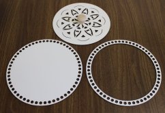 Set prstenec + dno + víko + knopka - dekor Bílá 25 cm typ 3