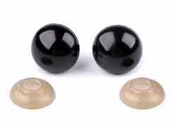 Bezpečnostní oči s pojistkou  16 mm  černé , cena za 2 kusy , pár