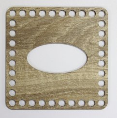 Víko na kapesníky  13,5 X13,5  cm Dub Taupe