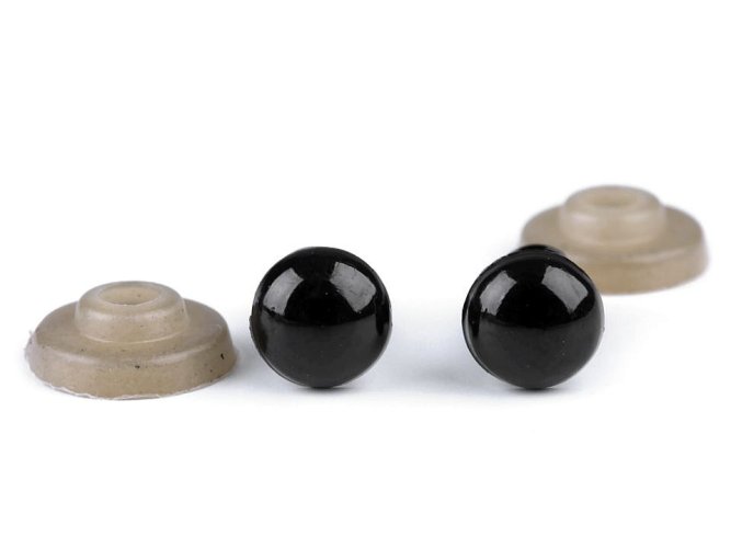 Bezpečnostní  oči s pojistkou 6 mm  černé , cena za 2 kusy , pár