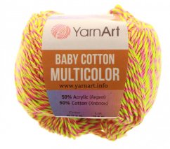 Baby Cotton Multicolor příze YarnArt  5215 zeleno,fialovo,ružová,červená