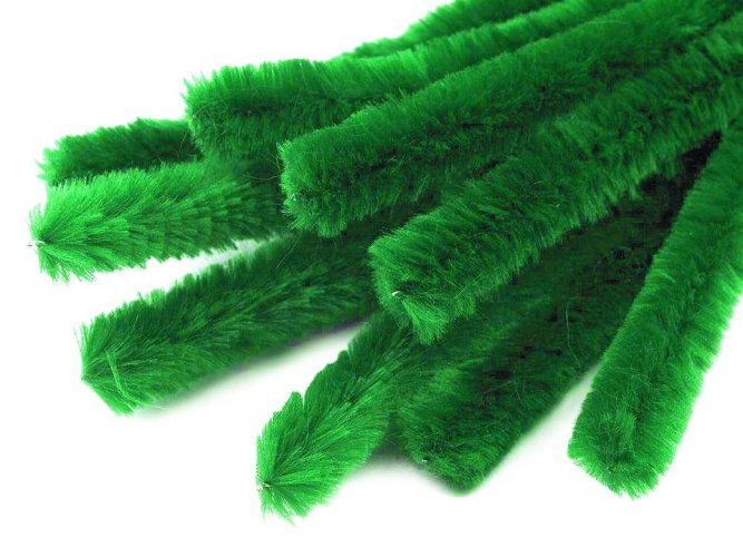 Chlupaté modelovací drátky Ø15 mm délka 30 cm zelená pastelová