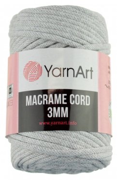 Macrame Cord 3 mm 756 světle šedá YarnArt