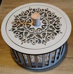 Konstrukce pro vyplétané košíky s víkem 20x10cm  kruh typ T1 Šedá