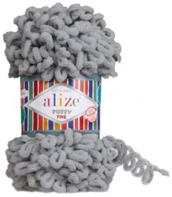 Alize Puffy Fine 343 šedá