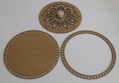 Set prstenec + dno + víko + knopka - dekor Buk  25 cm typ 1