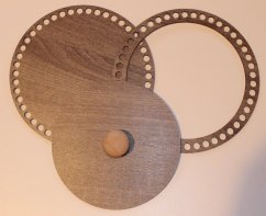 Set prstenec + dno + víko + knopka-  dekor DUB LANÝŽ 20 cm typ 2
