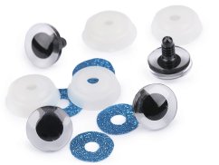 Bezpečnostní oči glitrové Ø20 mm 2 jakost  modrá