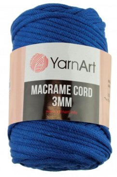 Macrame Cord 3 mm 772 nám.modrá  YarnArt