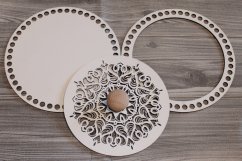 Set prstenec + dno + víko + knopka-  dekor BÍLÁ 20 cm typ 1