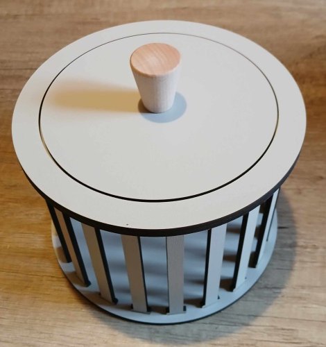 Konstrukce pro vyplétané košíky s víkem 15x10cm  kruh typ T2 ŠEDÁ