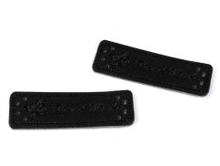 Eko kůže cedulka / ozdoba / nášivka Handmade 15x50 mm černá