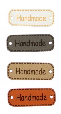 Nášivka handmade z eco kůže 4 cm Mix barev cena za kus