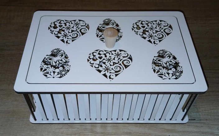 Konstrukce pro vyplétané košíky s víkem 30x20x10cm typ 4 BÍLÁ