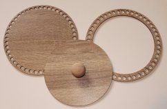 Set prstenec + dno + víko + knopka-  dekor Dub TAUPE 20 cm typ 2