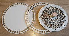 Set prstenec + dno + víko + knopka- dekor ŠEDÁ 20 cm typ 1