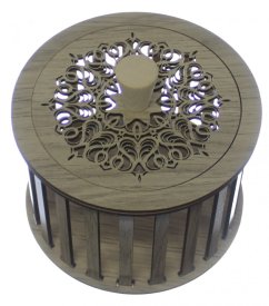 Konstrukce pro vyplétané košíky s víkem 15x10cm kruh typ T1 Dub SONOMA