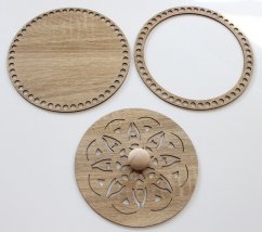 Set prstenec + dno + víko + knopka-  dekor Dub TAUPE 22,5cm typ A2