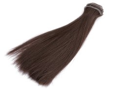 Paruka / vlasy pro panenky 20 cm   hnědá