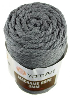 Macrame Rope 758 tm.šedá 3 mm