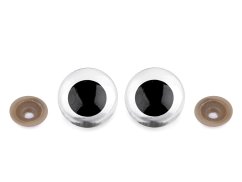 Bezpečnostní oči  8 mm Černé  lem průsvitný , cena za pár 2 kusy 2 jakost